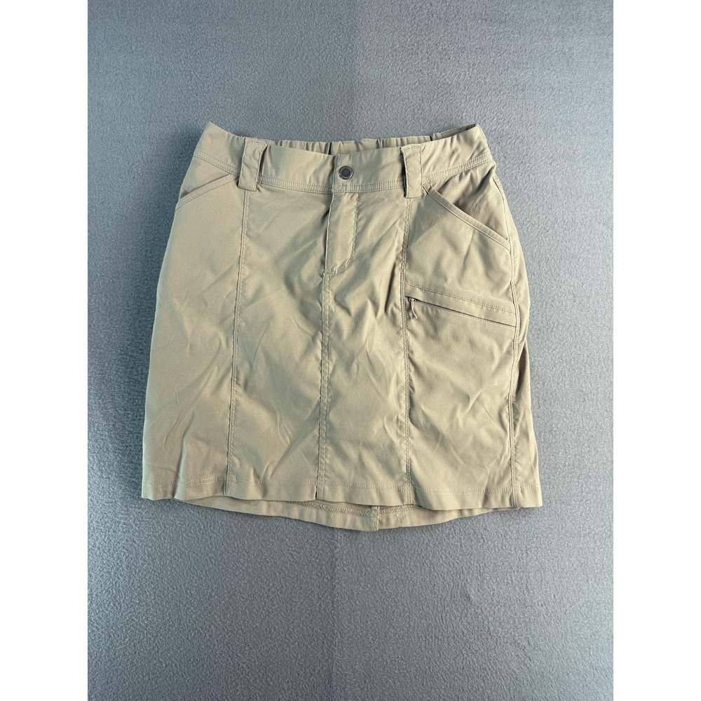 Duluth Trading Co Skort Womens 6 Beige Nylon Cargo Lined Pockets Stretch Hiking